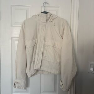 Abercrombie & Fitch Cream Hooded Windbreaker